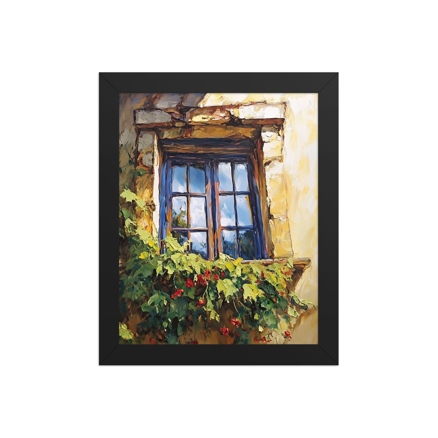 Vintage Rustic Window with Greenery Painting (Digital Download)