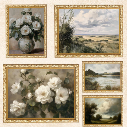 Vintage Neutral Gallery Wall Art Set – Printable Eclectic Decor