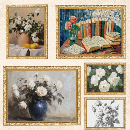 10 Vintage Still Life Art Prints Set: Eclectic Gallery Wall (Digital Download)