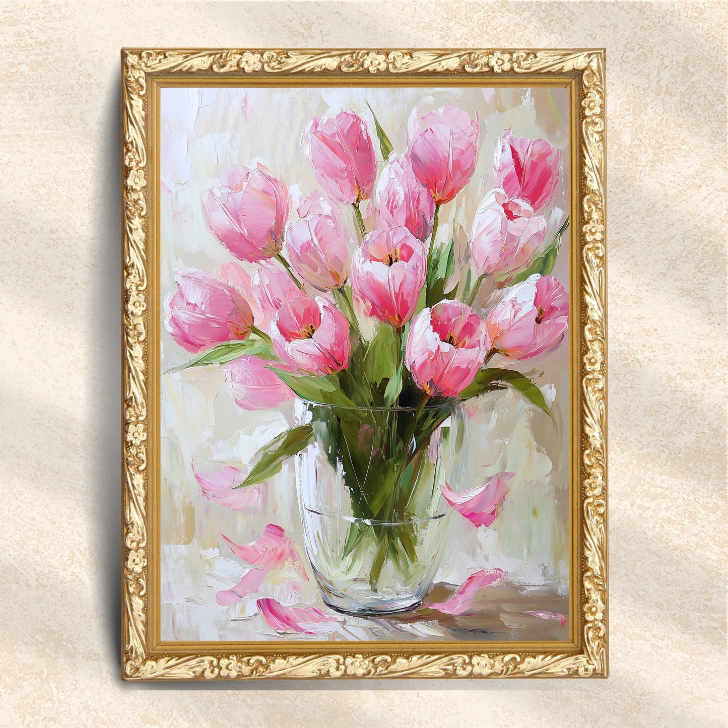 Pink Tulips in Glass Vase (Digital Download)