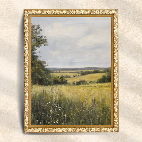 French Country Wildflower Landscape Print (Digital Download)
